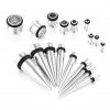 Silver Surgical Stainless Steel Plugs & Tapers Stretching Kits (2)