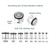 Silver Surgical Stainless Steel Plugs & Tapers Stretching Kits (5)