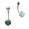 Amazonite Semi Precious Stone 316L Surgical Stainless Belly Bars