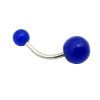 Bright UV Acrylic Ball 316L Surgical Stainless Steel Belly Bars   Blue