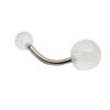 Bright UV Acrylic Ball 316L Surgical Stainless Steel Belly Bars   Clear
