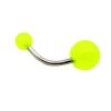 Bright UV Acrylic Ball 316L Surgical Stainless Steel Belly Bars   Fluro Yellow
