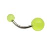 Bright UV Acrylic Ball 316L Surgical Stainless Steel Belly Bars   Yellow
