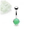 Jade Semi Precious Stone 316L Surgical Stainless Steel Belly Bars