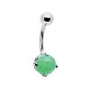 Jade Semi Precious Stone 316L Surgical Stainless Steel Belly Bars (3)