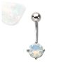 Opalite Semi Precious Stone 316L Surgical Stainless Steel Belly Bars
