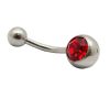 Single CZ Gem 316L Surgical Stainless Steel Belly Bars   Light SIam