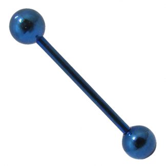 14g Titanium Anodised Dark Blue Surgical Steel Cartilage Industrial Barbell Tongue Bar