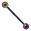 14g Titanium Anodised Rainbow Surgical Steel Cartilage Industrial Barbell Tongue Bar