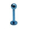 8mm Round Ball Titanium Anodised 316L Stainless Steel Labret   Light Blue