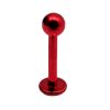 8mm Round Ball Titanium Anodised 316L Stainless Steel Labret   Red