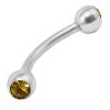 CZ Gem Round Ball 316L Surgical Stainless Steel Curved Bars   Citrine 2