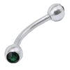 CZ Gem Round Ball 316L Surgical Stainless Steel Curved Bars   Emerald 2