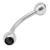 CZ Gem Round Ball 316L Surgical Stainless Steel Curved Bars   Jet 2