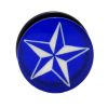 Nautical Star Print Acrylic Single Flared Plugs (7 Colours)   Blue (White Star)