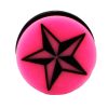 Nautical Star Print Acrylic Single Flared Plugs (7 Colours)   Pink (White Star)