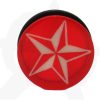Nautical Star Print Acrylic Single Flared Plugs (7 Colours)   Red (White Star)