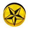 Nautical Star Print Acrylic Single Flared Plugs (7 Colours)   Yellow (Black Star)