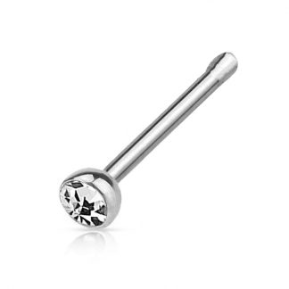 Press Fit CZ Gem 316L Surgical Stainless Steel Nose Bone Studs   Crystal