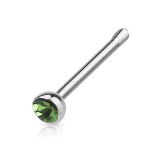 Press Fit CZ Gem 316L Surgical Stainless Steel Nose Bone Studs   Peridot