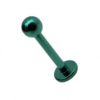 Round Ball Titanium Anodised 316L Stainless Steel Labret   Green 2
