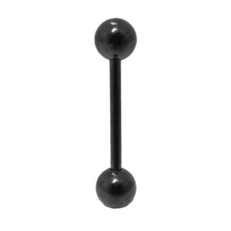 Round Ball Titanium Anodised 316L Surgical Steel Barbell 14ga   Black