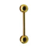 Round Ball Titanium Anodised 316L Surgical Steel Barbell 14ga   Gold