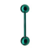 Round Ball Titanium Anodised 316L Surgical Steel Barbell 14ga   Green