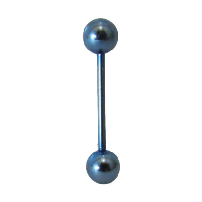Round Ball Titanium Anodised 316L Surgical Steel Barbell 14ga   Light Blue