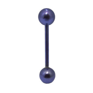 Round Ball Titanium Anodised 316L Surgical Steel Barbell 14ga   Purple