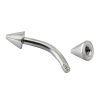Spiked End 316L Surgical Stainless Steel Curved Bar 1