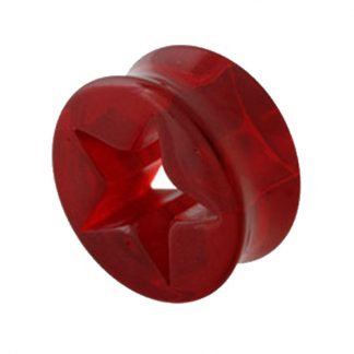 Star Cut Out Double Flare Plugs Red