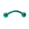 Titanium Anodised Round Ball 316L Surgical Stainless Curved Bars   Green