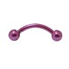 Titanium Anodised Round Ball 316L Surgical Stainless Curved Bars   Pink