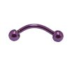 Titanium Anodised Round Ball 316L Surgical Stainless Curved Bars   Purple