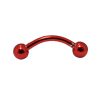 Titanium Anodised Round Ball 316L Surgical Stainless Curved Bars   Red