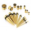 Gold Surgical Stainless Steel Plugs & Tapers Stretching Kits 36pc (2)