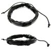 Black Tribal Twisted Leather Bracelets (2)