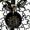Buddhist OM Symbol Design Ox Bone Pendant Rope Necklaces