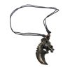 Dragons Tooth Pendant Leather Rope Necklace