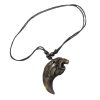 Lions Tooth Pendant Leather Rope Necklace