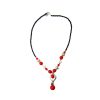 Red Coral and Carved Ox Bone Bead Necklaces