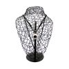 Round Metal Bead Pendant Leather Rope Necklaces 1