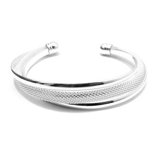 Silver Plated Twisted Mesh Alloy Bracelets