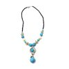 Turquoise Stone And Carved Ox Bone Bead Necklaces