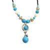 Turquoise Stone And Carved Ox Bone Bead Necklaces 2