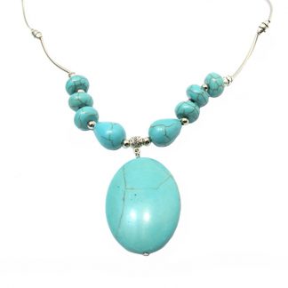 Turquoise Stone Bead and Pendant Necklaces 1