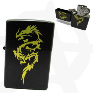 Black and Gold Dragon Windproof Lighter LGT B GDES 2