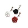 Ceramic Rose 316L Surgical Stainless Steel Belly Bar