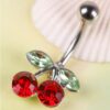 Cherries CZ Gem 316L Surgical Stainless Steel Belly Bar